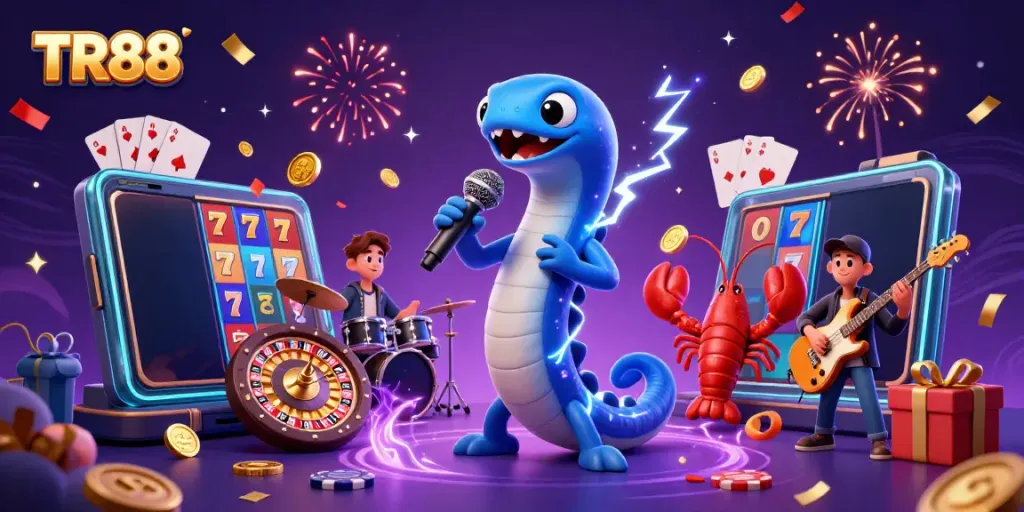 Experience the thrilling TR88 underwater casino with a DJ eel, lobster drummer, and seahorse guitarist.