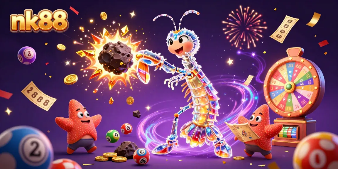 Experience excitement at nk88, where the mantis shrimp battles for golden gems amidst a vibrant casino atmosphere.