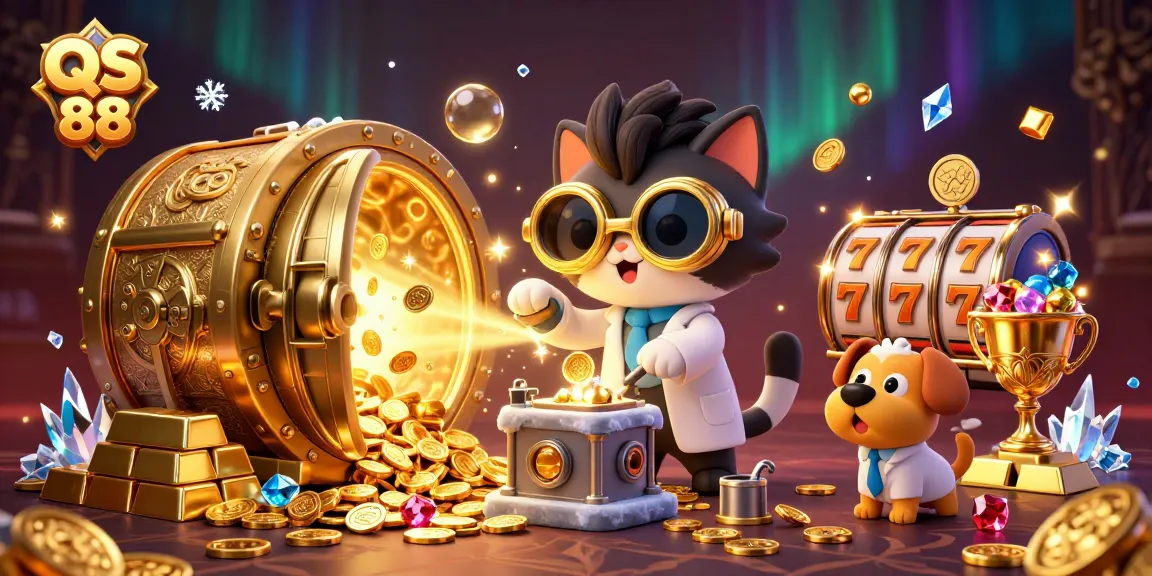 Experience the thrill of slots and jackpots with QS 88 in an exciting 3D scene.