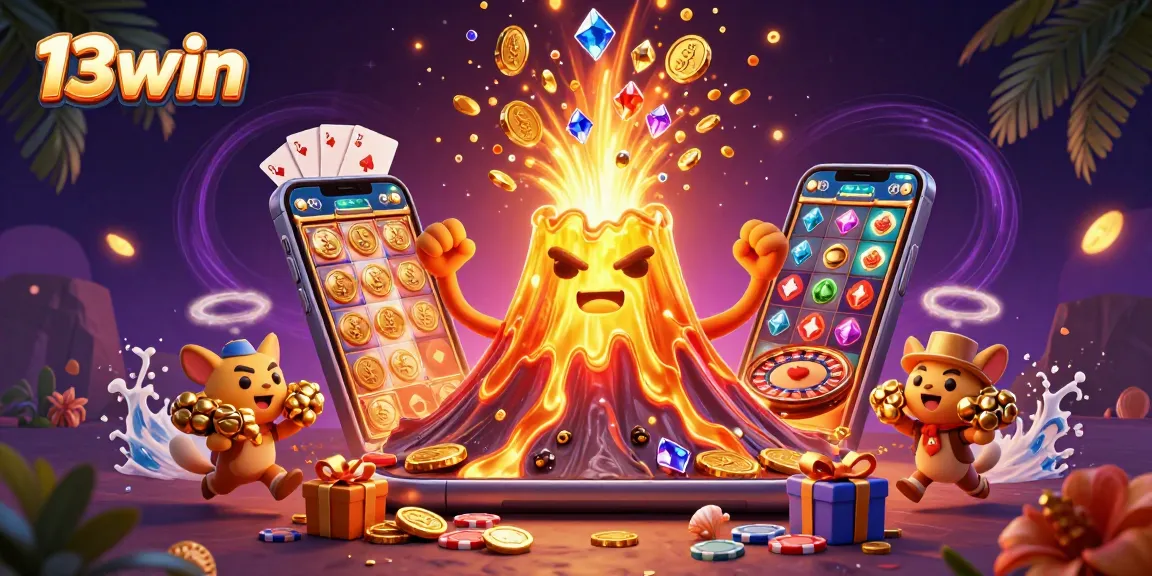 Engage with thrilling gameplay at 13win amidst a vibrant eruption of casino treasures.