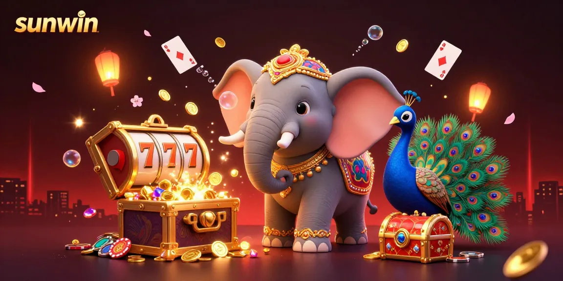 Experience thrilling gameplay at sunwin with vibrant casino elements and engaging characters in a dynamic scene.