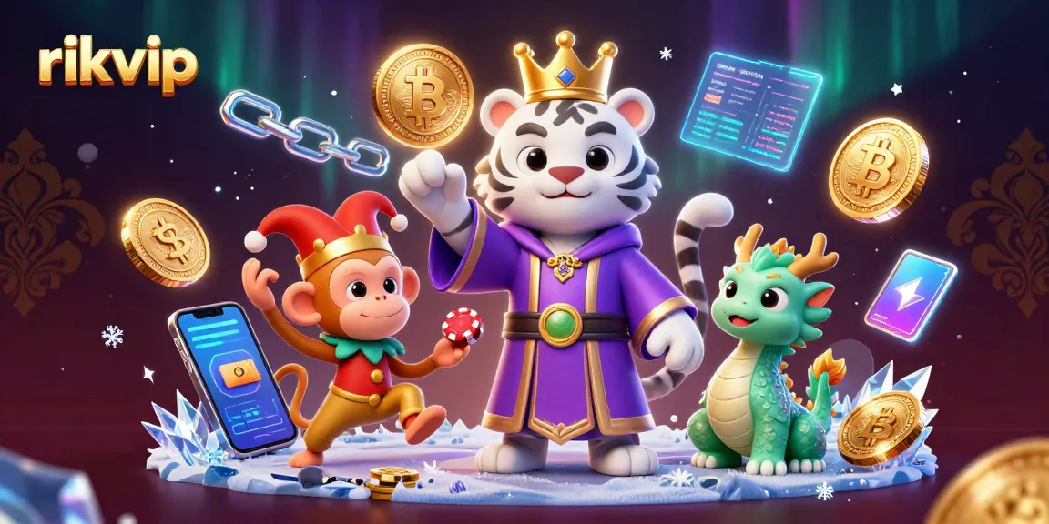 Engage with rikvip as the charming tiger, playful monkey, and lively jade dragon showcase the vibrant world of online gaming.