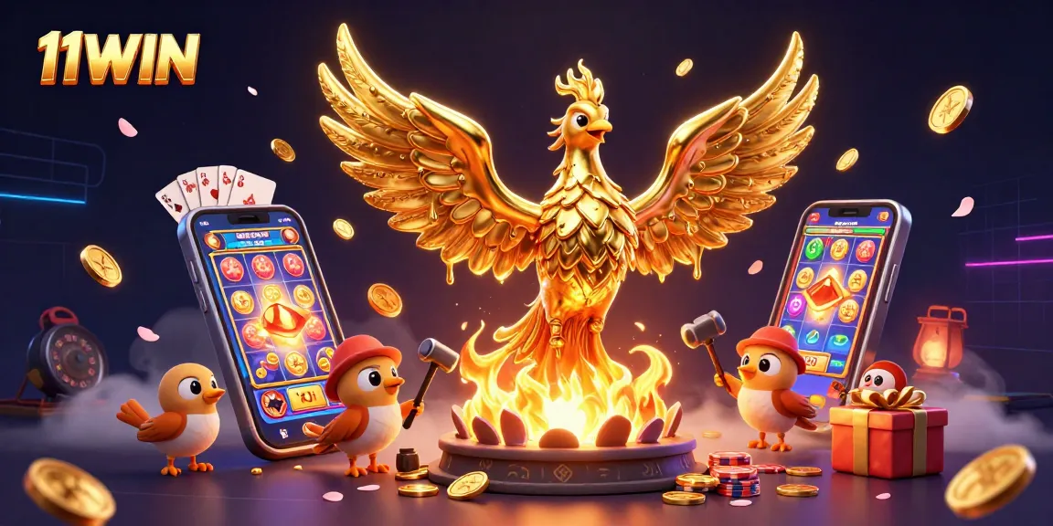 Experience thrilling wins with 11WIN in a captivating 3D casino scene full of action.