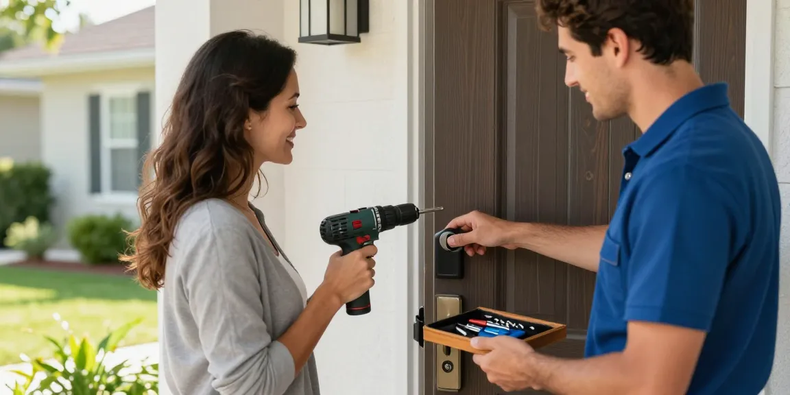 Broward County locksmith providing expert service at a residential home.