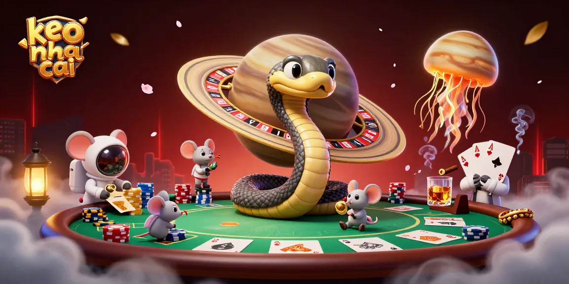 Engage in thrilling bets on keo nha cai's cosmic roulette, with vibrant space features and colorful poker elements.