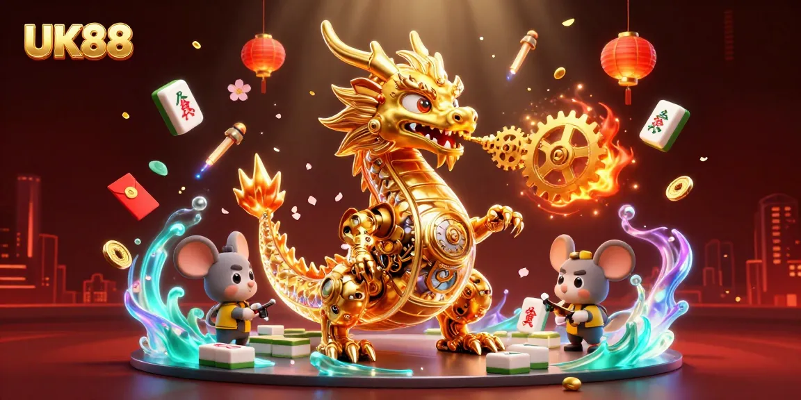 Experience thrilling gaming adventures with UK88’s casino magic illuminated by a golden dragon.