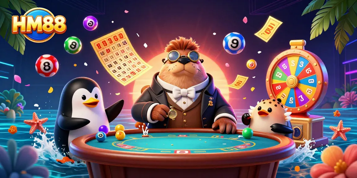 Play exciting games at HM88 with a vibrant underwater casino scene featuring colorful elements.