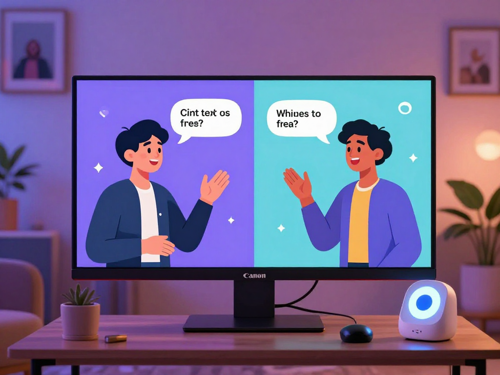 Engaging ai sex chat scene with digital avatars in cozy virtual setting.
