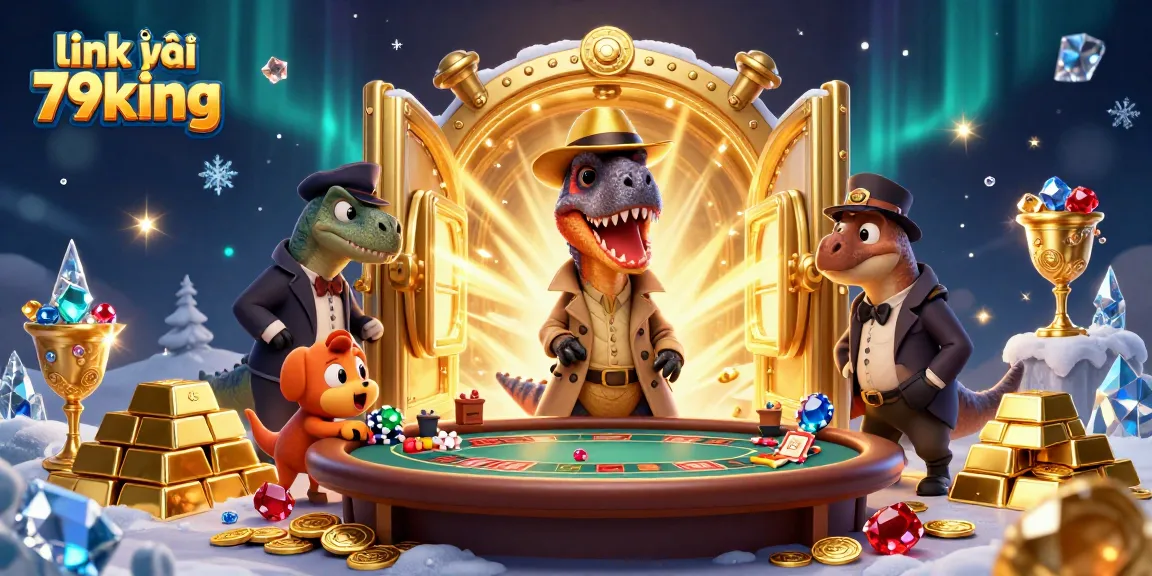Engage with exciting gameplay at link vào 79king featuring dinosaur characters and vibrant casino elements.