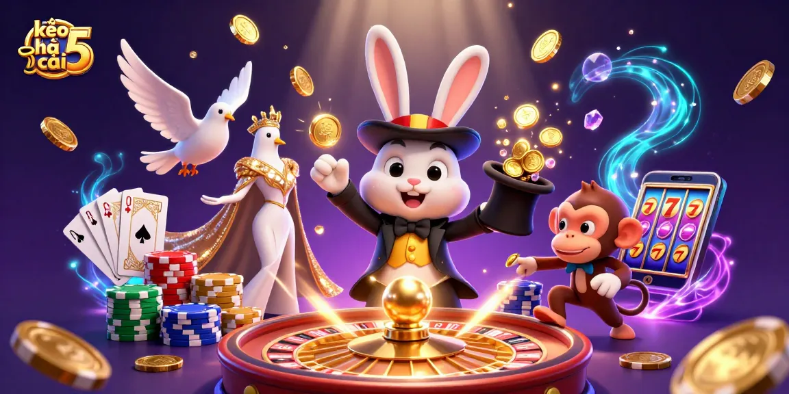 Engage with kèo nhà cái 5's thrilling casino scene featuring magical elements and vibrant gameplay.