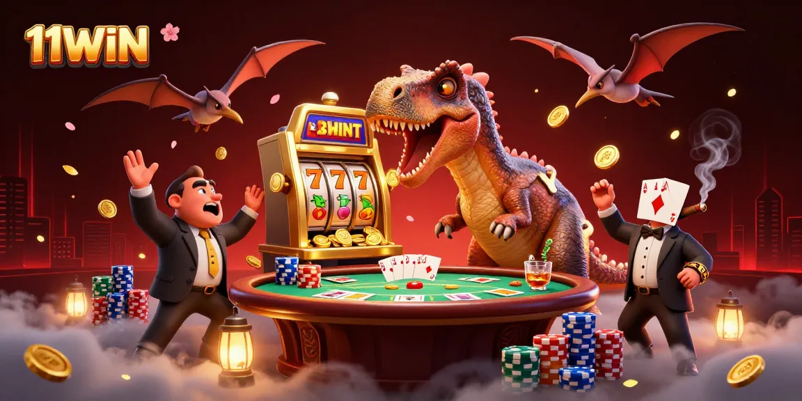 Experience the thrill of jackpot winnings at 11WIN with a colorful 3D casino scene.