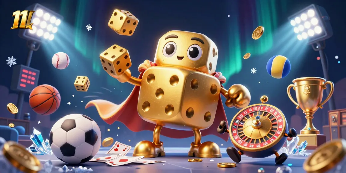 Experience thrilling fun with 11WIN as golden dice and sports elements collide.